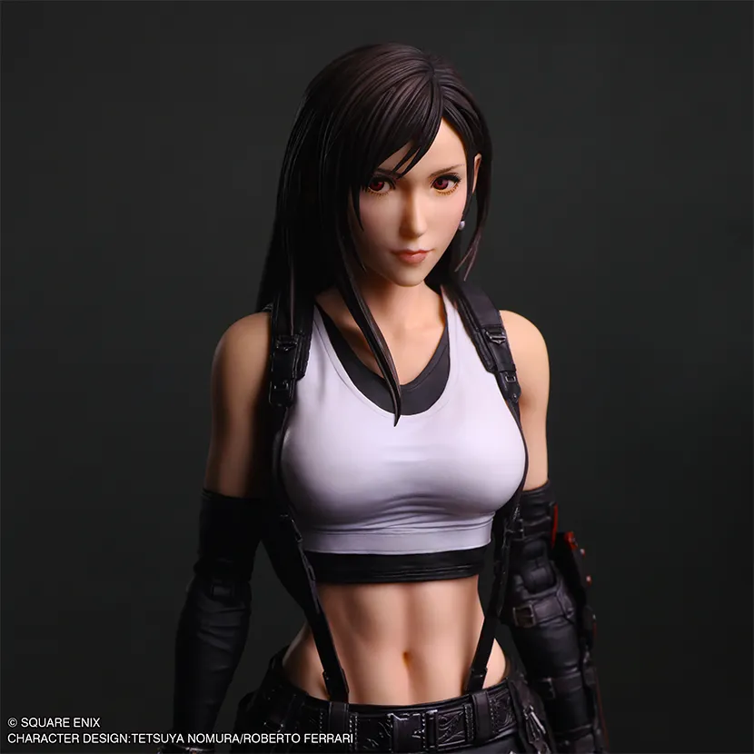 Final Fantasy VII FFVII Rebirth Tifa Lockhart Play Arts Shin figure - close-up 3 - gazing