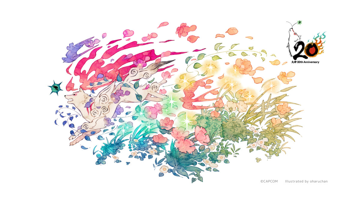 Okami 20th anniversary illustration by oharuchan to be used as merchandise design