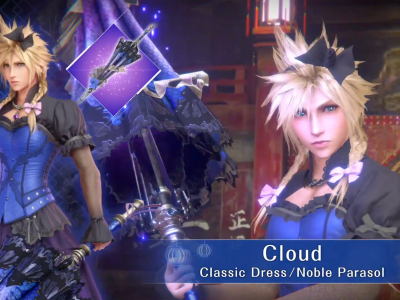Aerith, Cloud, and Tifa Don Dresses for FFVII Ever Crisis Corneo Cup Event
