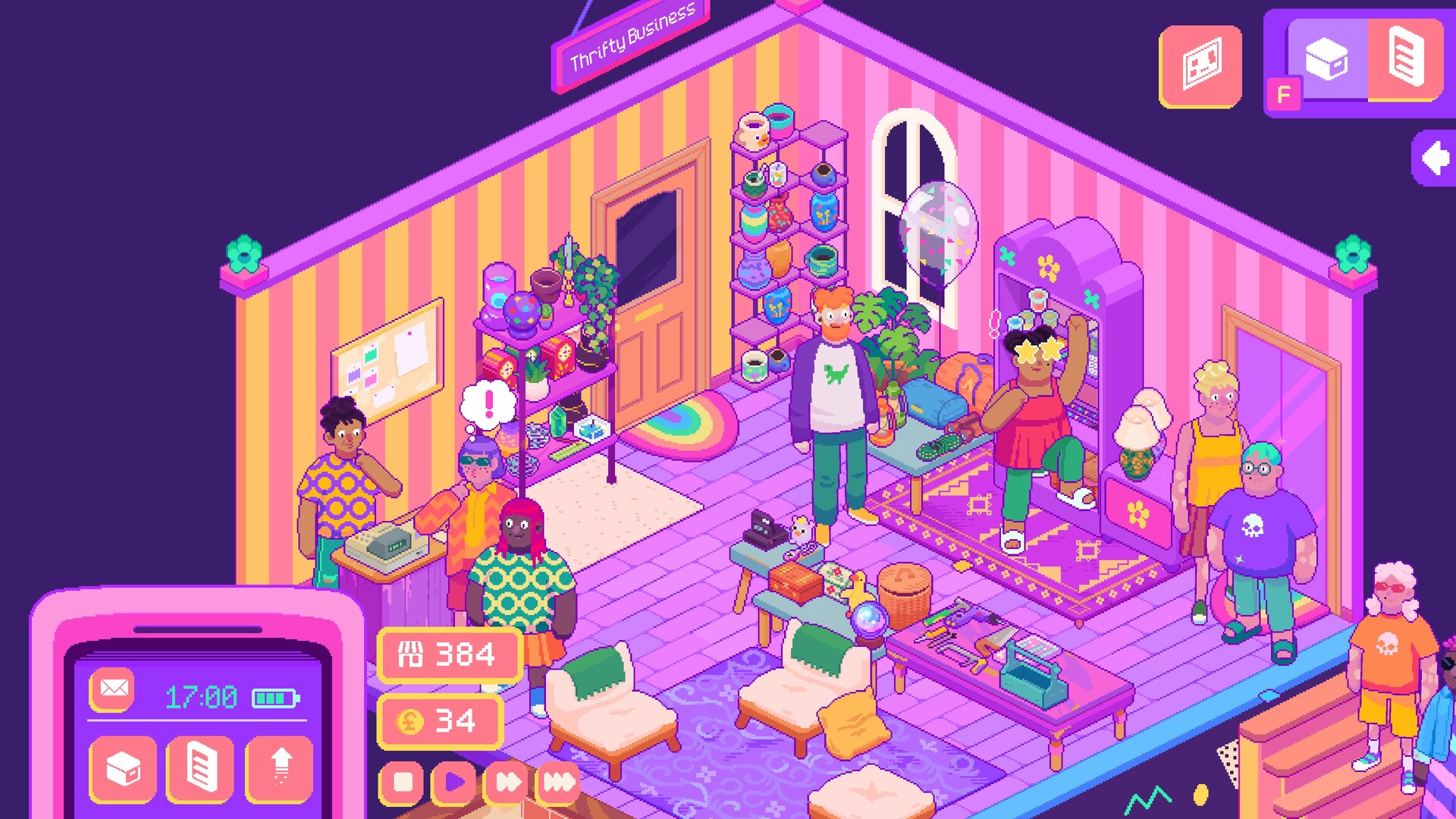 Thrifty Business is a business management simulation that feels as relaxed as Sticky Business, though a bit less creative.