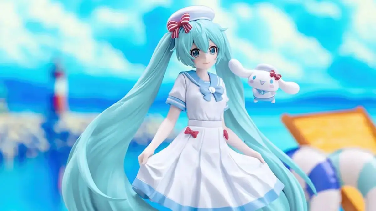 Hatsune Miku Cinnamoroll XStellar Figure Wears Summer Marine Outfit
