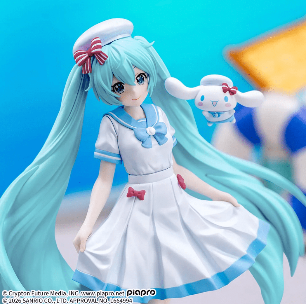 Hatsune Miku Cinnamoroll XStellar Figure Wears Summer Marine Outfit