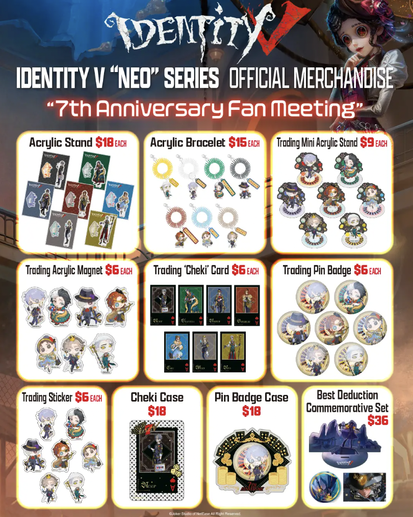 Identity V merchandise is now available in pop up shop locations at Book Off USA locations in two states.