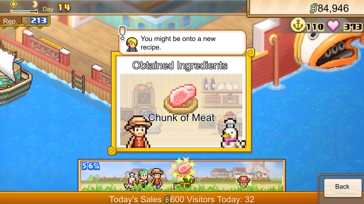 The next new Kairosoft game is a One Piece: Grand Gourmet restaurant management sim involving Sanji and Baratie.