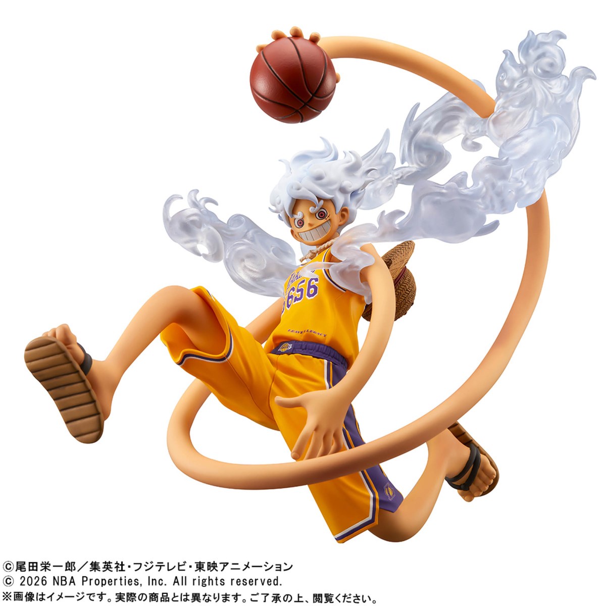 A release schedule showing almost every one of the Master Stars figures of One Piece characters in NBA uniforms showed up online.