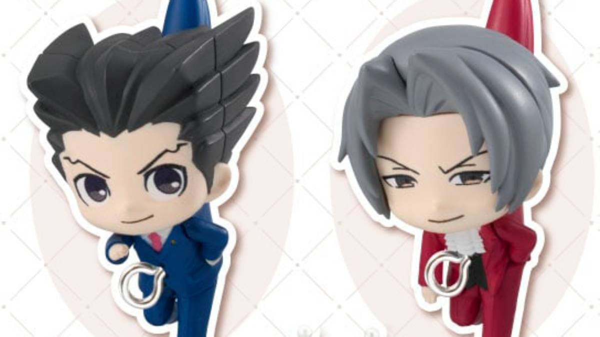 Ace Attorney: Phoenix Wright games keychains Phoenix Wright and Miles Edgeworth Mia Fey Maya Fey Steel Samurai
