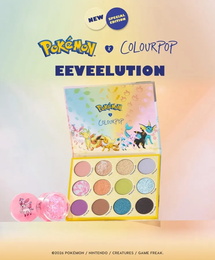 colourpop pokemon eeveelution palette