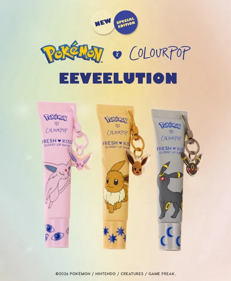 colourpop pokemon eeveelution lip trio