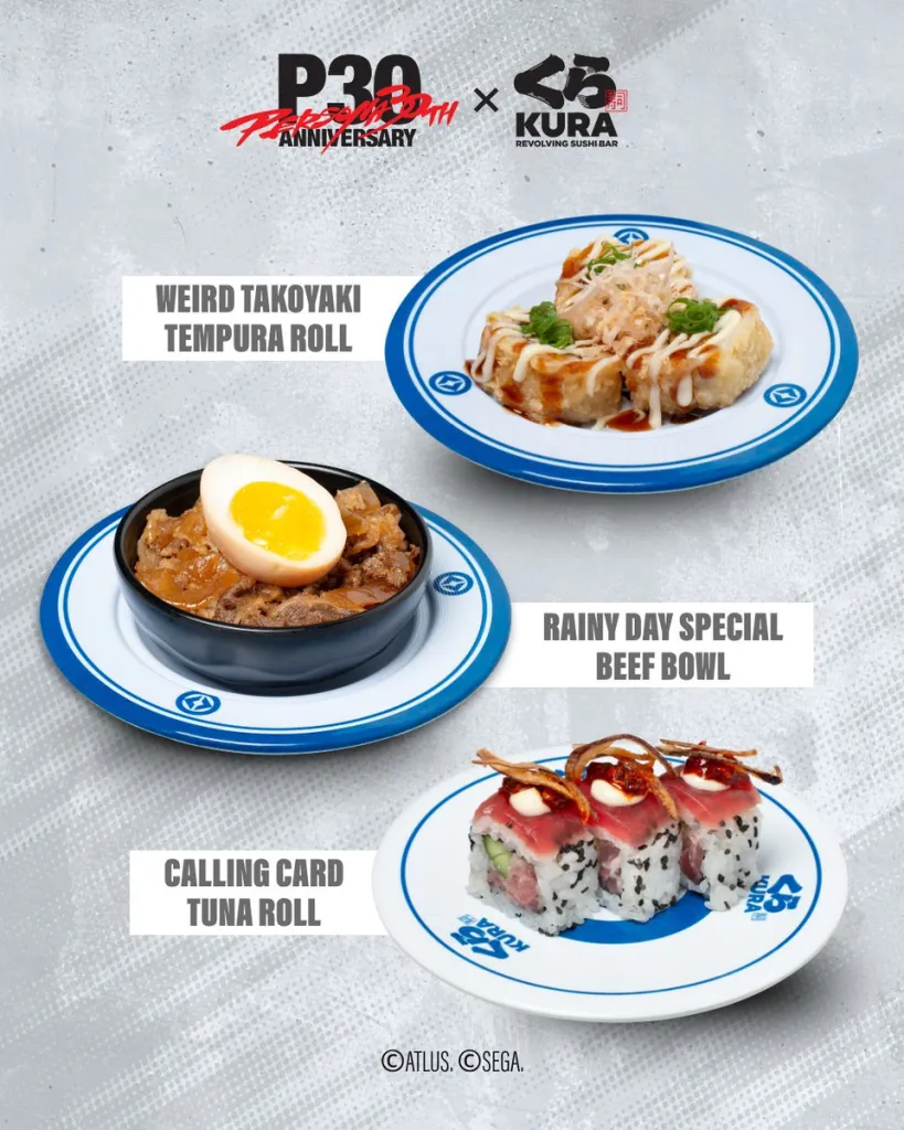 Kura Sushi Persona 3, 4, and 5 Menu and Merchandise Shared  
