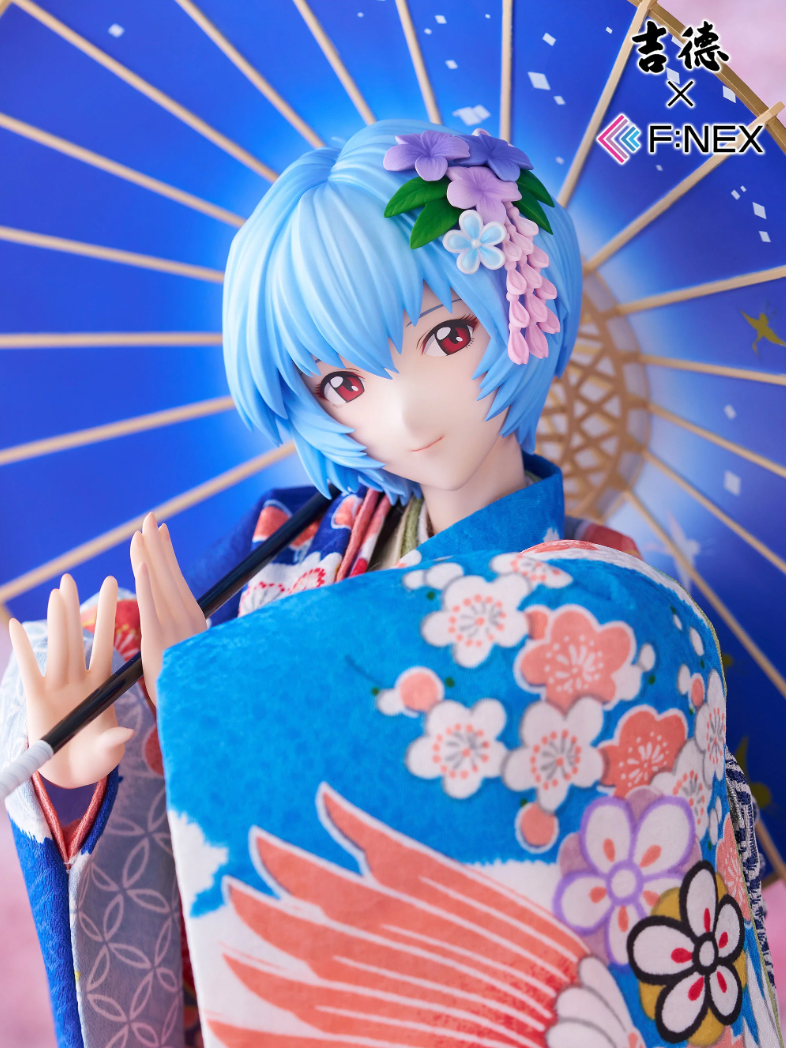 Evangelion Asuka and Rei Japanese Doll Figures Wear Real Kimonos 