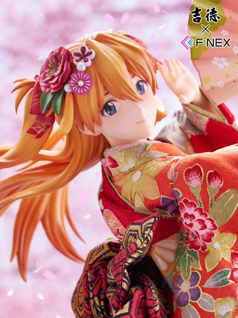 Evangelion Asuka and Rei Japanese Doll Figures Wear Real Kimonos 