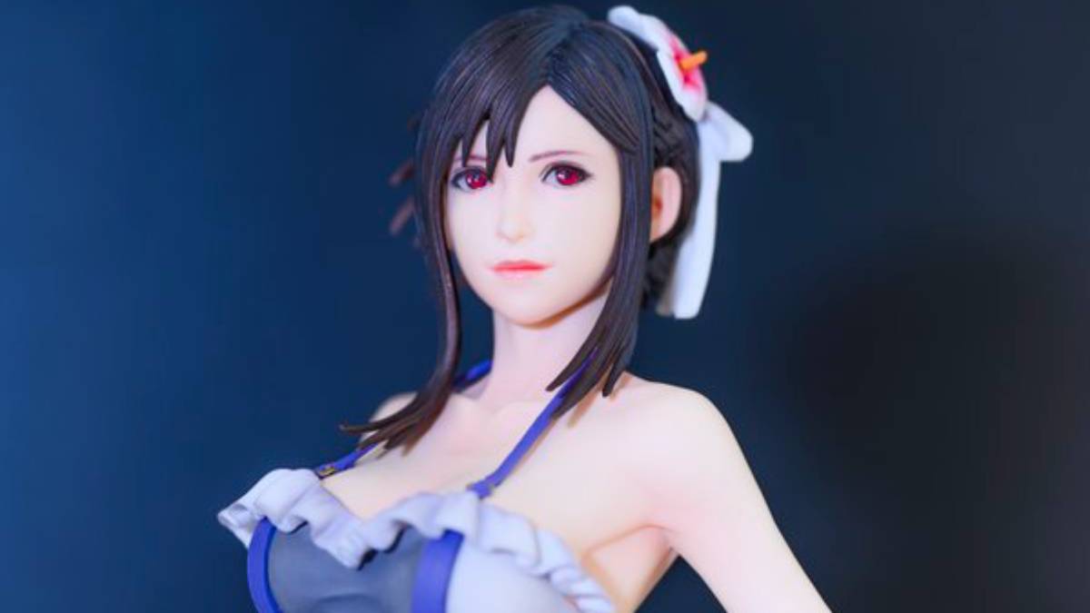 See FFVII Rebirth Tifa Swimsuit Static Arts Figure and Aerith Masterline