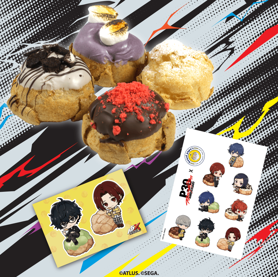 Persona 30th Anniversary cream puff flavors and merchandise will show up at Beard Papa starting next month.