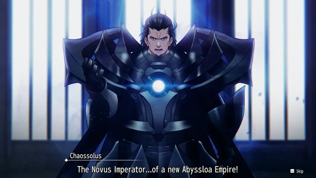 This is the bad guy and he's wearing the titular Brigandine. I suppose you can stare into the little circle there and that's the titular Abyss, but that's more subjective.
