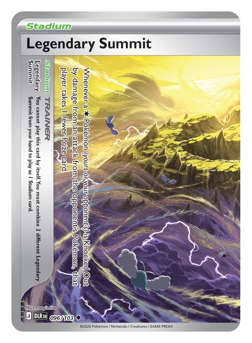 The next Pokemon TCG Mega Evolution Delta Reign expansion adds Legendary Stadiums and ex cards like Mega Rayquaza.