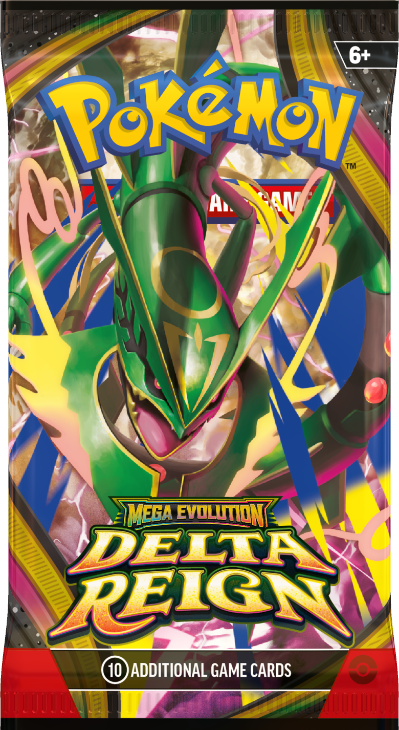 The next Pokemon TCG Mega Evolution Delta Reign expansion adds Legendary Stadiums and ex cards like Mega Rayquaza.