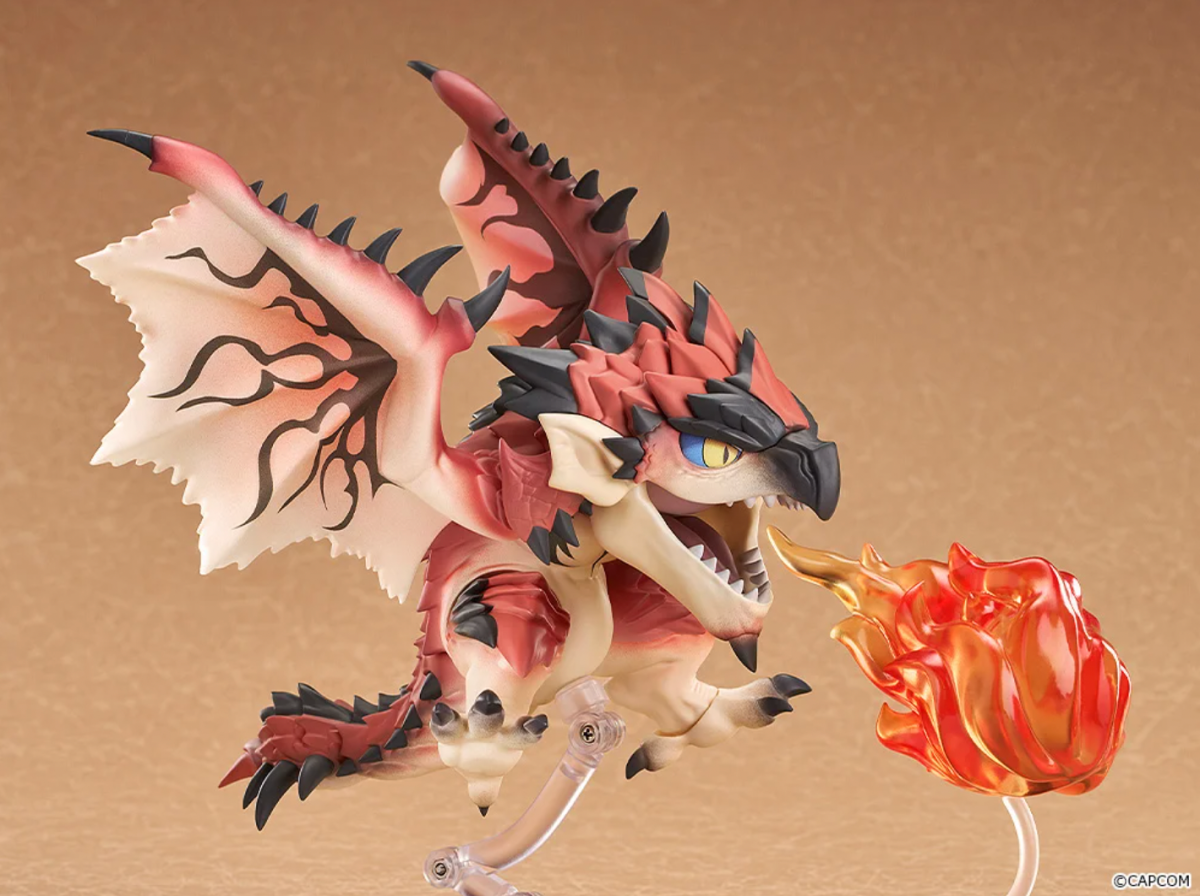 The Monster Hunter Rathalos Nendoroid launches next year worldwide and the figure has sleeping and severed tail poses.