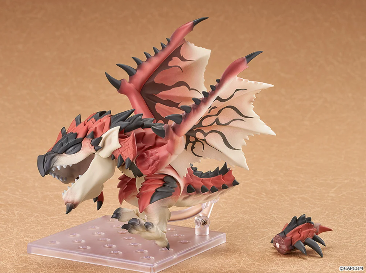 The Monster Hunter Rathalos Nendoroid launches next year worldwide and the figure has sleeping and severed tail poses.