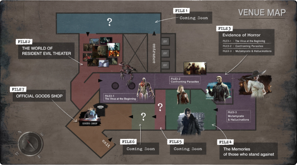 The World of Resident Evil 30th Anniversary Exhibition - preliminary venue map