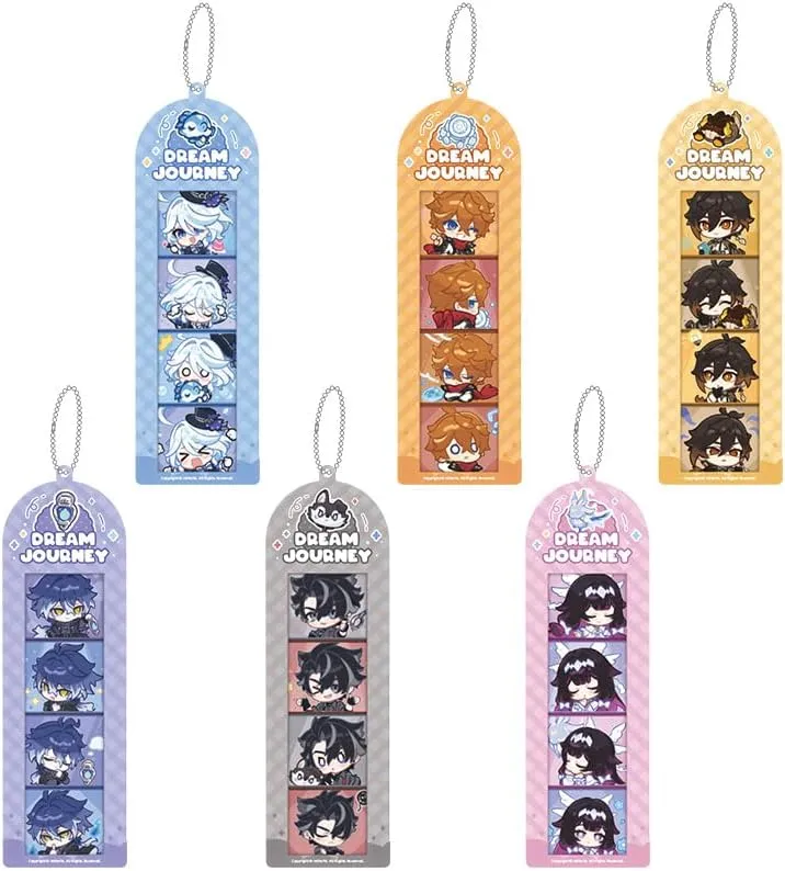 The Genshin Impact Dream Journey merchandise stars Childe, Columbina, Flins, Furina, Wriothesley, and Zhongli as kids.
