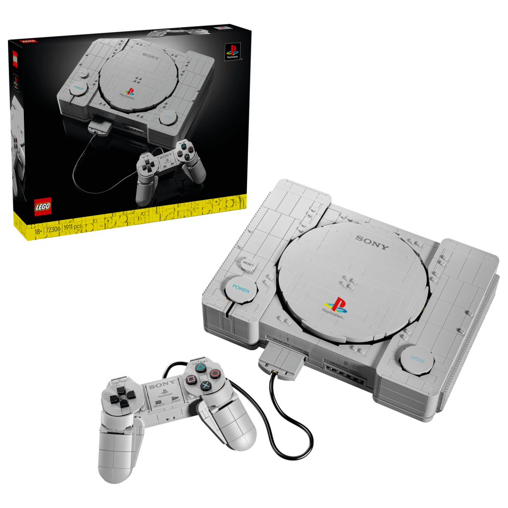 The next Lego console replica lets us build an original PlayStation with dioramas of the PS1 games Ape Escape and Gran Turismo.