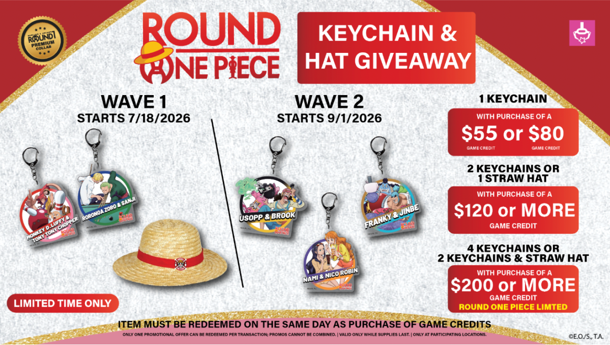 New One Piece Merchandise Launches at Round1 USA