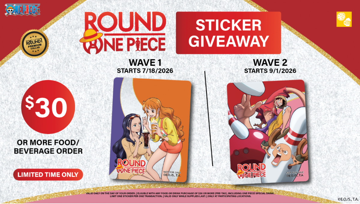 The Round1 USA One Piece promotion is back again with new merchandise tied to purchases and crane game figures and plush.