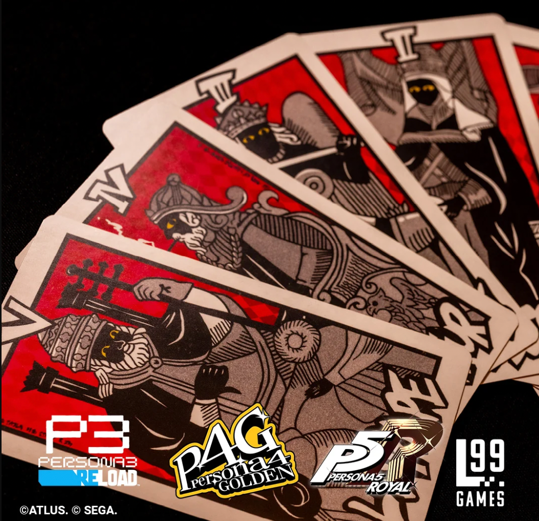 The new Persona Tarot Deck Collection has cards based on 3, 4, and 5, but doesn't include any full 78-card deck.