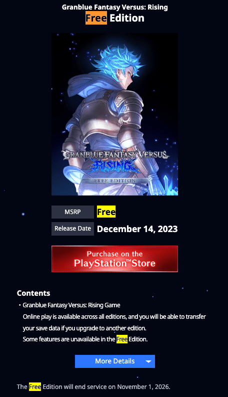 Granblue Fantasy Versus Rising Free Edition Ending