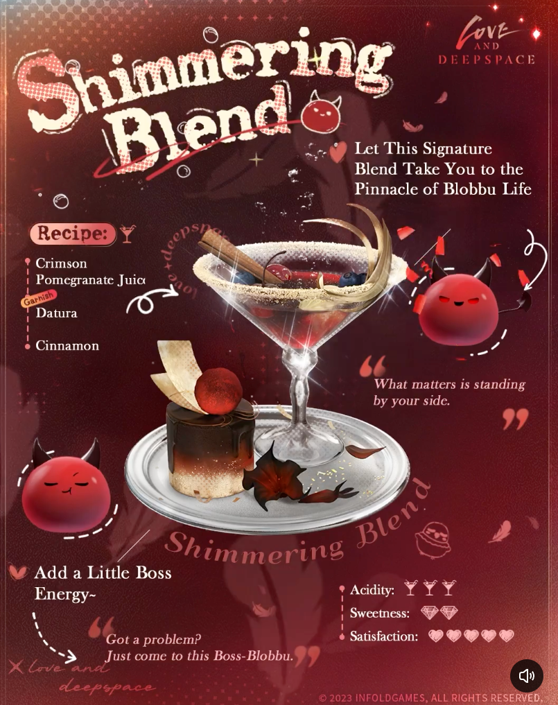 Infold Shares Toxic Love and Deepspace Drink Recipes on Social Media