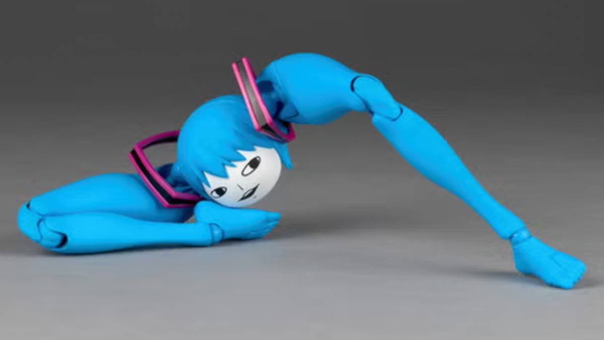 Shiteyanyo Hatsune Miku Revoltech meme figure that gives the Vocaloid legs in place of her iconic pigtails arrives next year