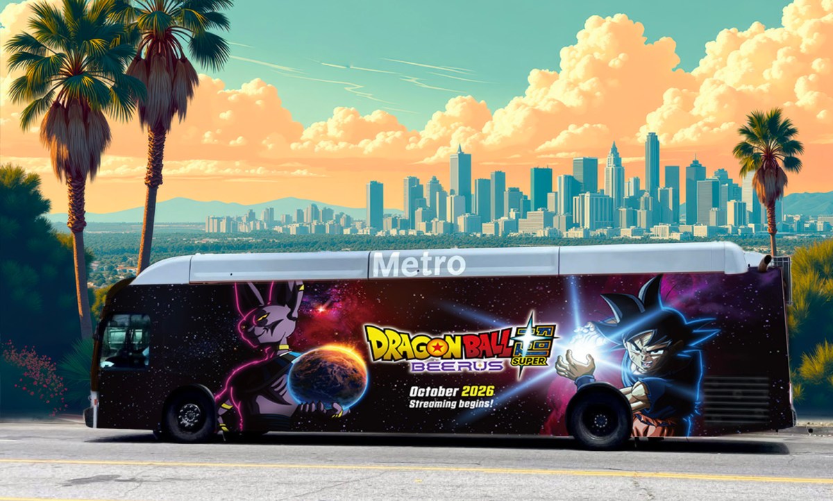 The release date of Dragon Ball Super: Beerus is set for next week and ads will show up on buses and at malls in the US.