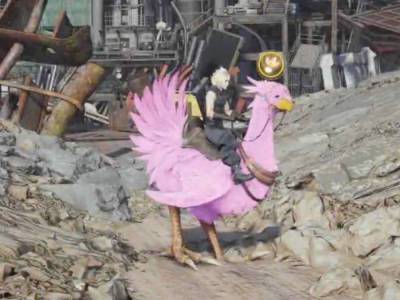 Cloud Flies on a Pink Chocobo in FFVII Revelation Gameplay Clip