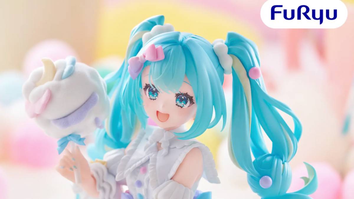 Hatsune Miku Cotton Candy Melffy Figure Appears Alongside Wallpaper and Art