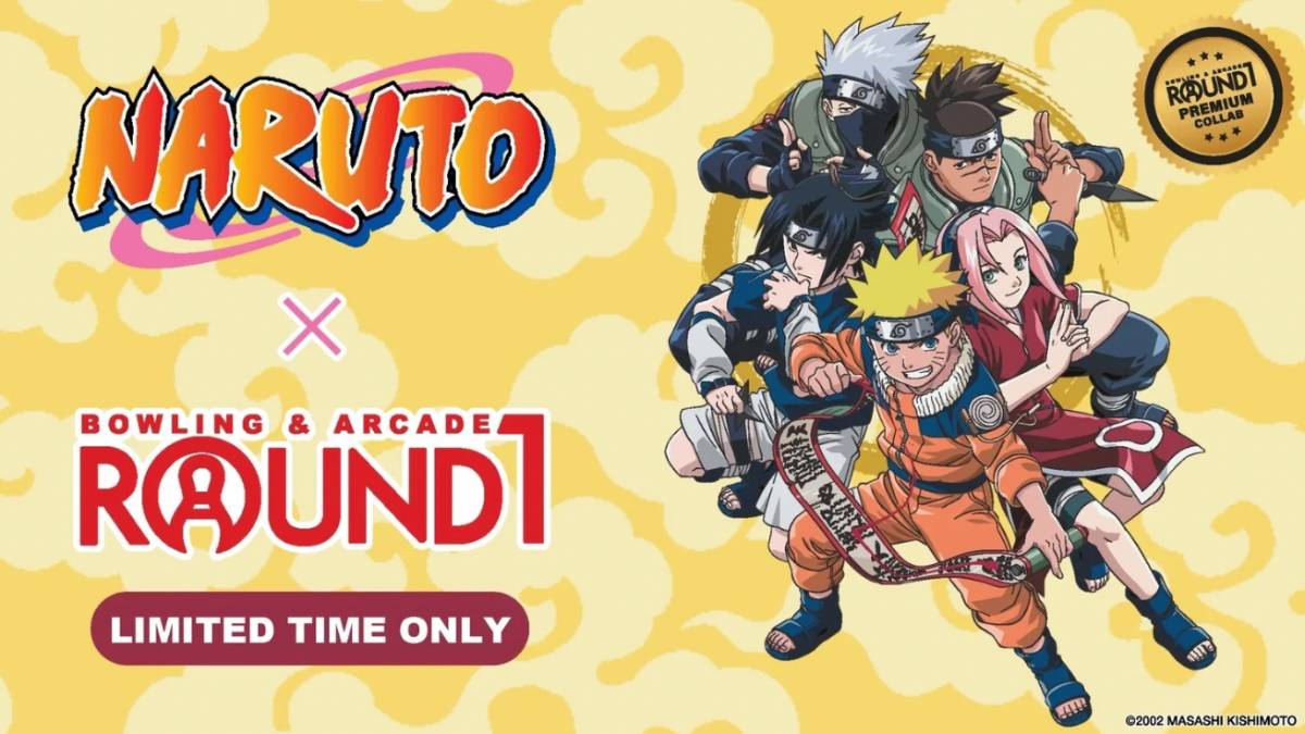 A Naruto Round1 Arcade crossover event with special merchandise tied to purchases starts in November 2026.
