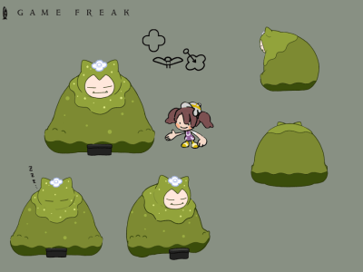 Pokemon Pokopia Mosslax concept art