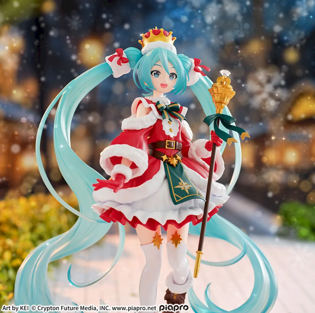 The Christmas 2026 Hatsune Miku merchandise consists of three kinds of Fuwapuchi plush and a FIGURIZMα figure.