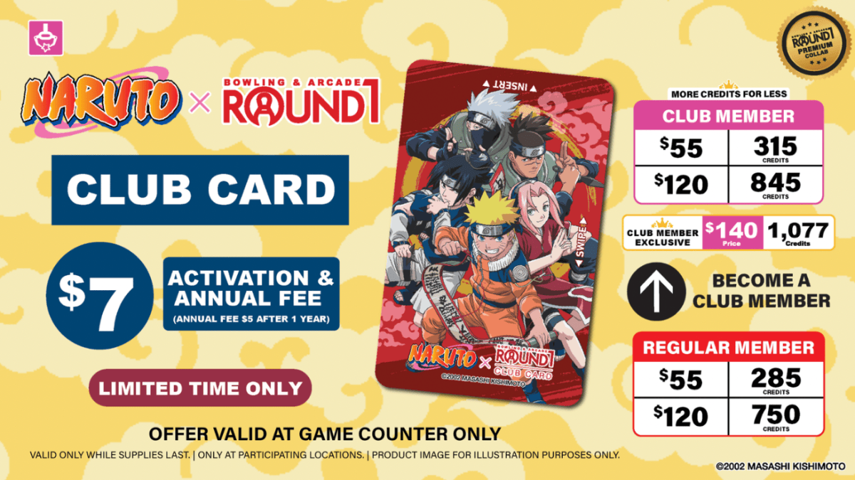 Naruto Round1 Arcade Event Starts in November 2026