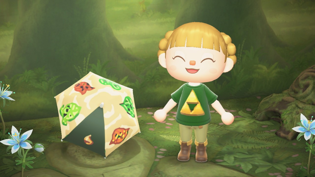 The Legend of Zelda item designs via Nintendo Island in Animal Crossing New Horizons